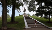 Steps leading up to monument