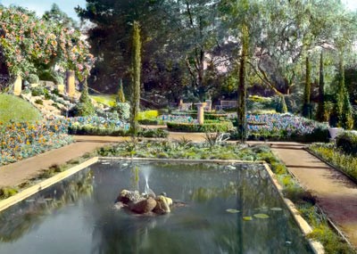 Flower Garden, Mrs. Francis Lemoine Loring House, Pasadena, California, 1917.