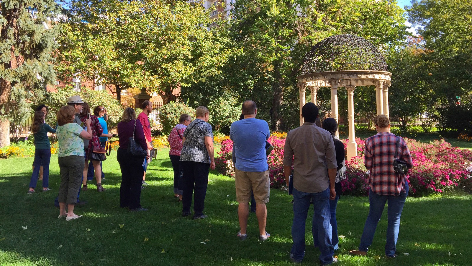 Tour attendees at the Governor's Residence at the Boettcher Mansion