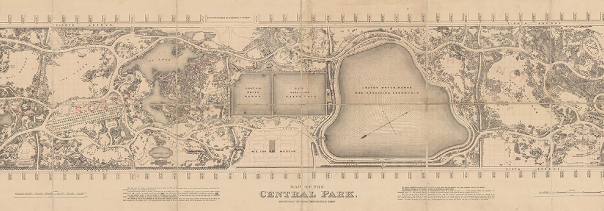 Map of Central Park, New York City, NY