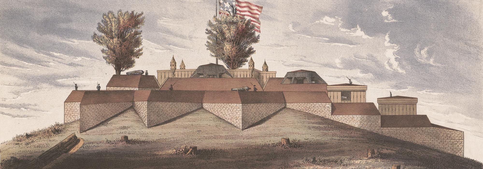 Illustration of Fort Negley, 1864, Nashville, TN