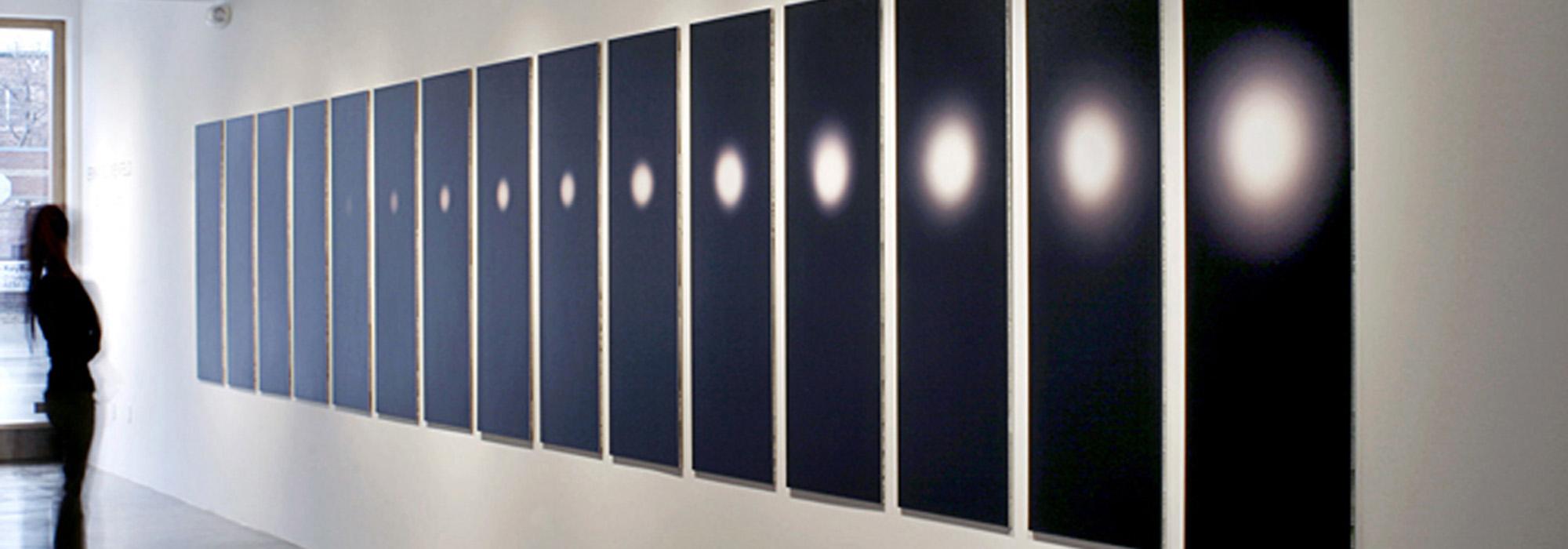 Light Recording: Greatest Lunar Apogee/Perigee of 2004. Installation view: RULE Gallery, Denver, CO, solo exhibition, 2006 - Photo courtesy Erika Blumenfeld