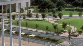 Dallas City Hall Triangular Park at Convention Center, Dallas, TX