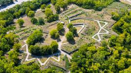 Aerial view of Fort Negley.