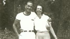 Shellhorn with husband and business partner, Harry Kueser, 1941.