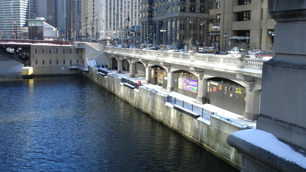 Chicago riverfront, before