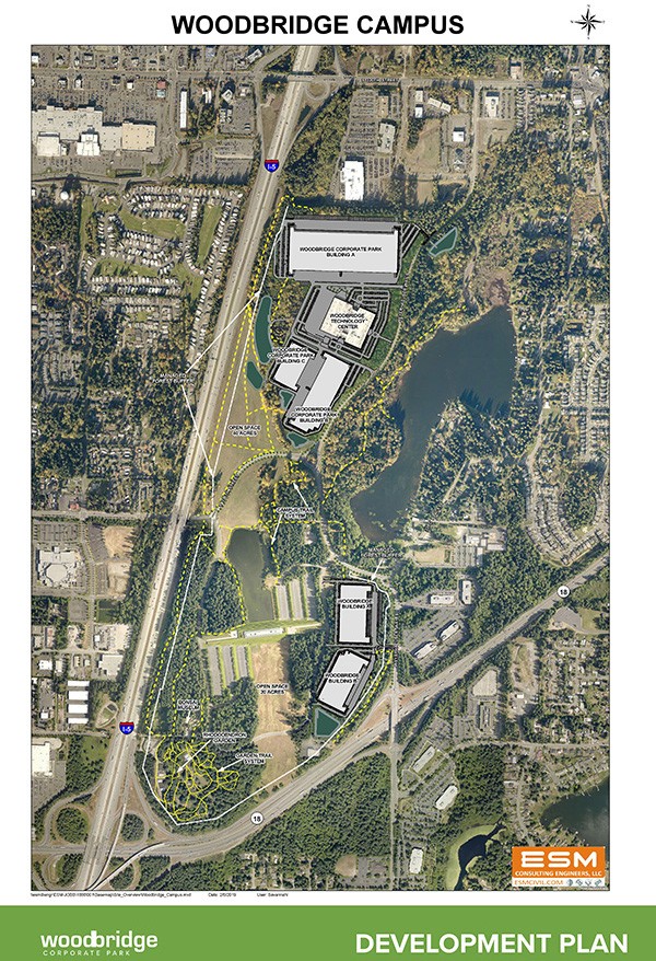 New corporate park development with Warehouses A-B sites at the Weyerhaeuser International Headquarters, Federal Way, WA