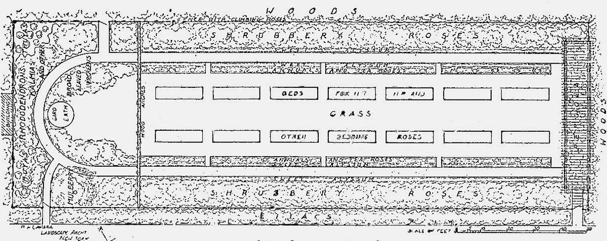 Plan of rose garden for the estate of William J. Tully