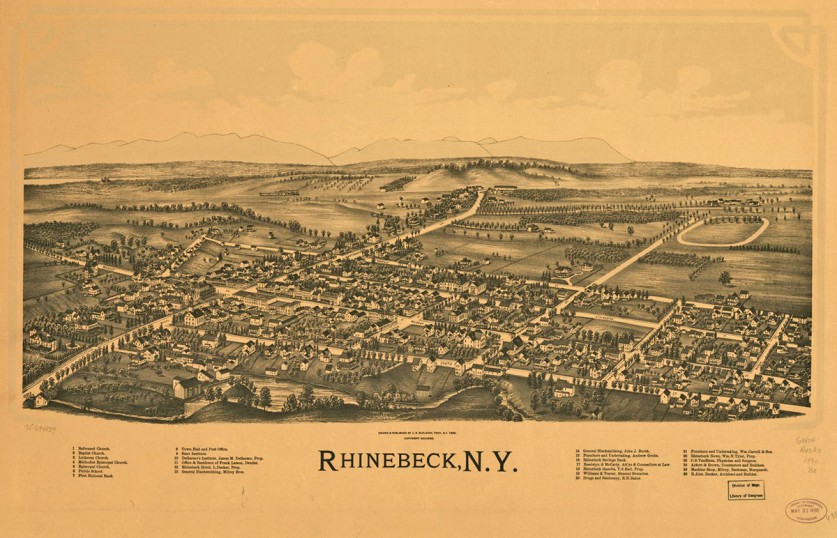 The Landscape Legacy Of Rhinebeck The Mid Hudson Valley TCLF   NY Rhinebeck Map CourtesyLOC 1890 Crop 