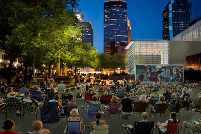 Peavey Plaza night view