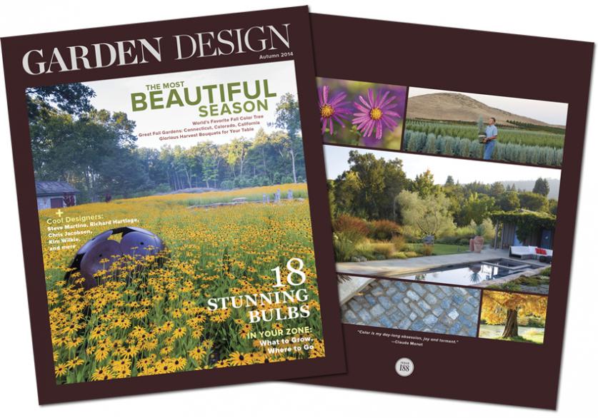 Cover: Connecticut garden designed by Richard Hartlage. An orb of steel agricultural disks rests among Rudbeckia fulgida var. deamii