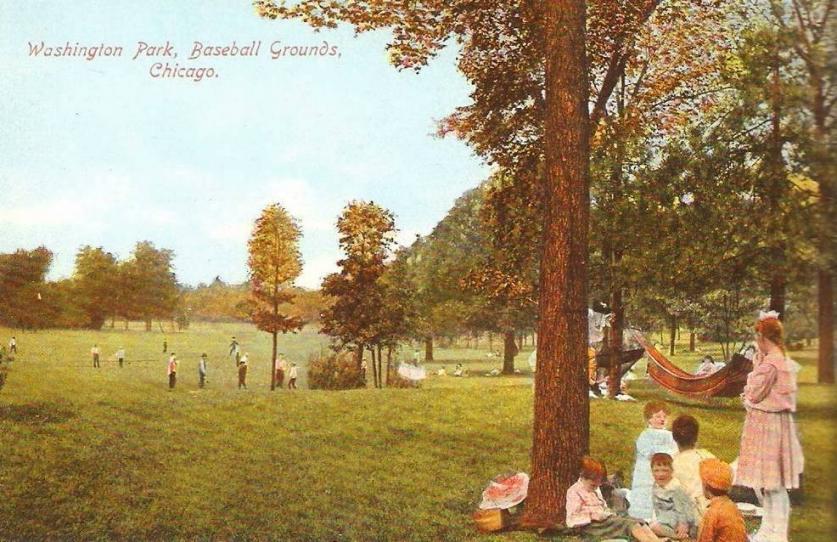 Historic postcard of Washington Park