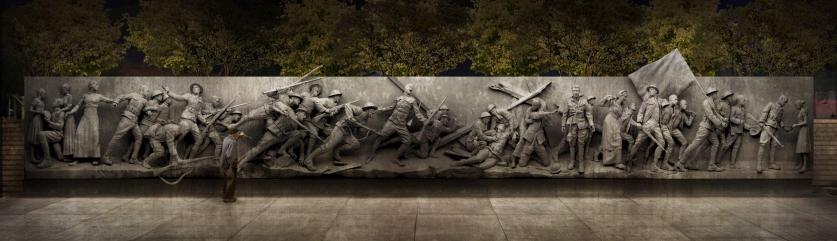 Proposed high-relief sculptural wall by sculptor Sabin Howard