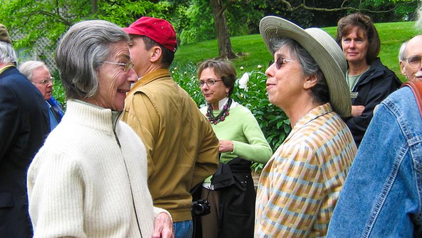 Sally Boasberg (in the hat) with Lisa Mosley in Wilmington, DE