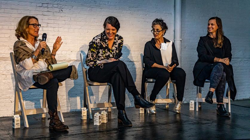 CourageousbyDesign_BethMeyer-LisaSwitkin-MarthaSchwartz-KateOrff_©BarrettDoherty_663A3741_20211015_sig.jpg Courageous by Design Symposium participants - Beth Meyer (left), Lisa Switkin (center left), Martha Schwartz (center right), Kate Orff (right)