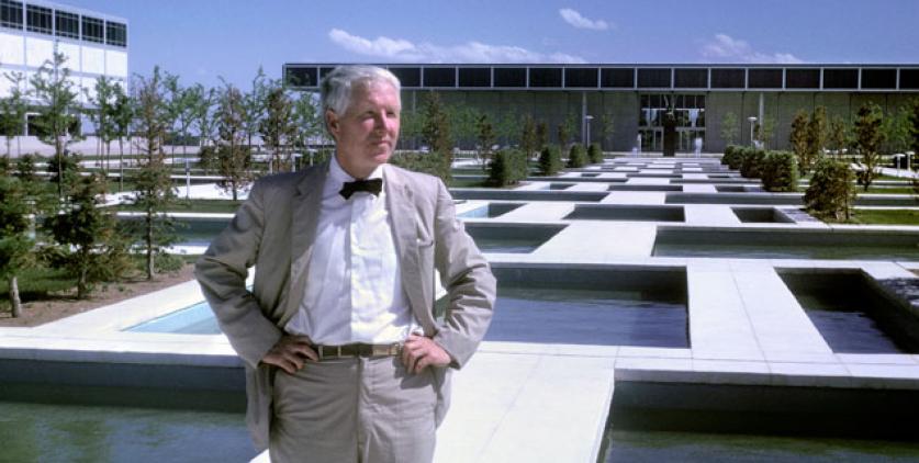 Dan Kiley and the U.S. Air Force Academy “Air Garden” in Colorado Springs, CO, part of the Academy’s campus he designed. 