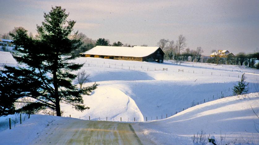 The Vermont landscape in winter