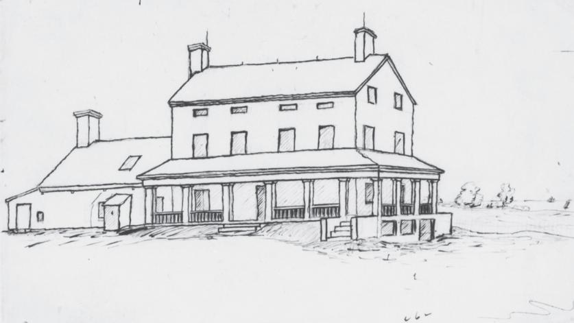Frederick Law Olmsted Sr.'s sketch of the farmhouse