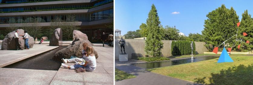 MarabarAndHirshhorn_inline_001.jpg (left) MARABAR installation at the National Geographic Society Headquarters, Washington, D.C.; (right) Hirshhorn Sculpture Garden, Washington, D.C.