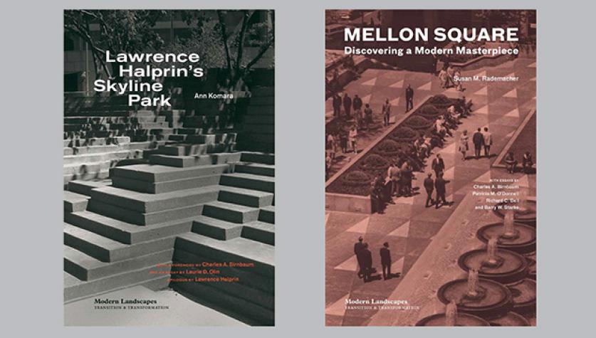 The covers of the two winning books in the Modern Landscapes: Transition & Transformation book series