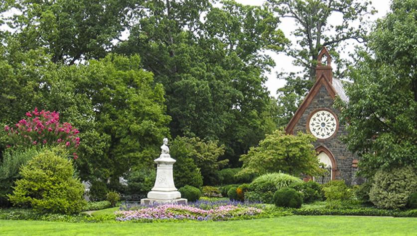 Payne Monument and Renwick Chapel in Oak Hill Cemetery - Photo © Charles Birnbaum