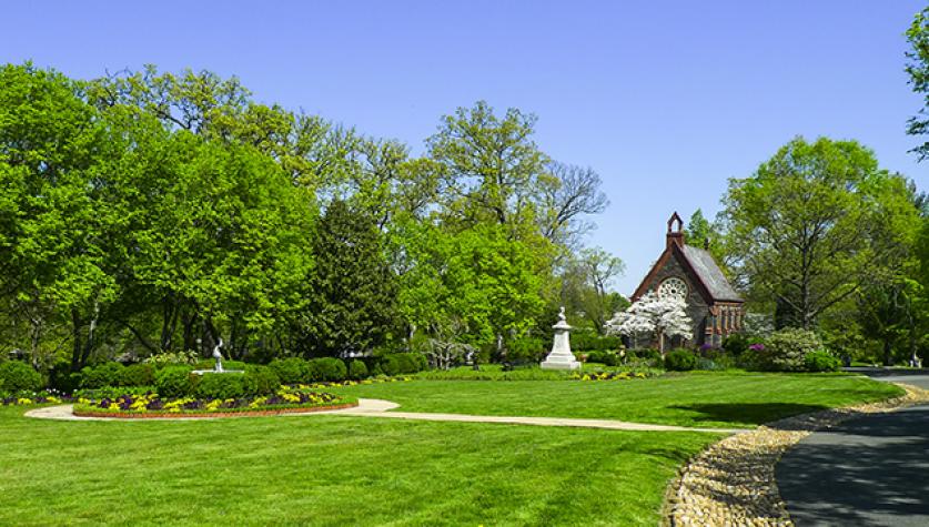 The historic Oak Hill Cemetery entrance ensemble - Photo by Amanda Shull